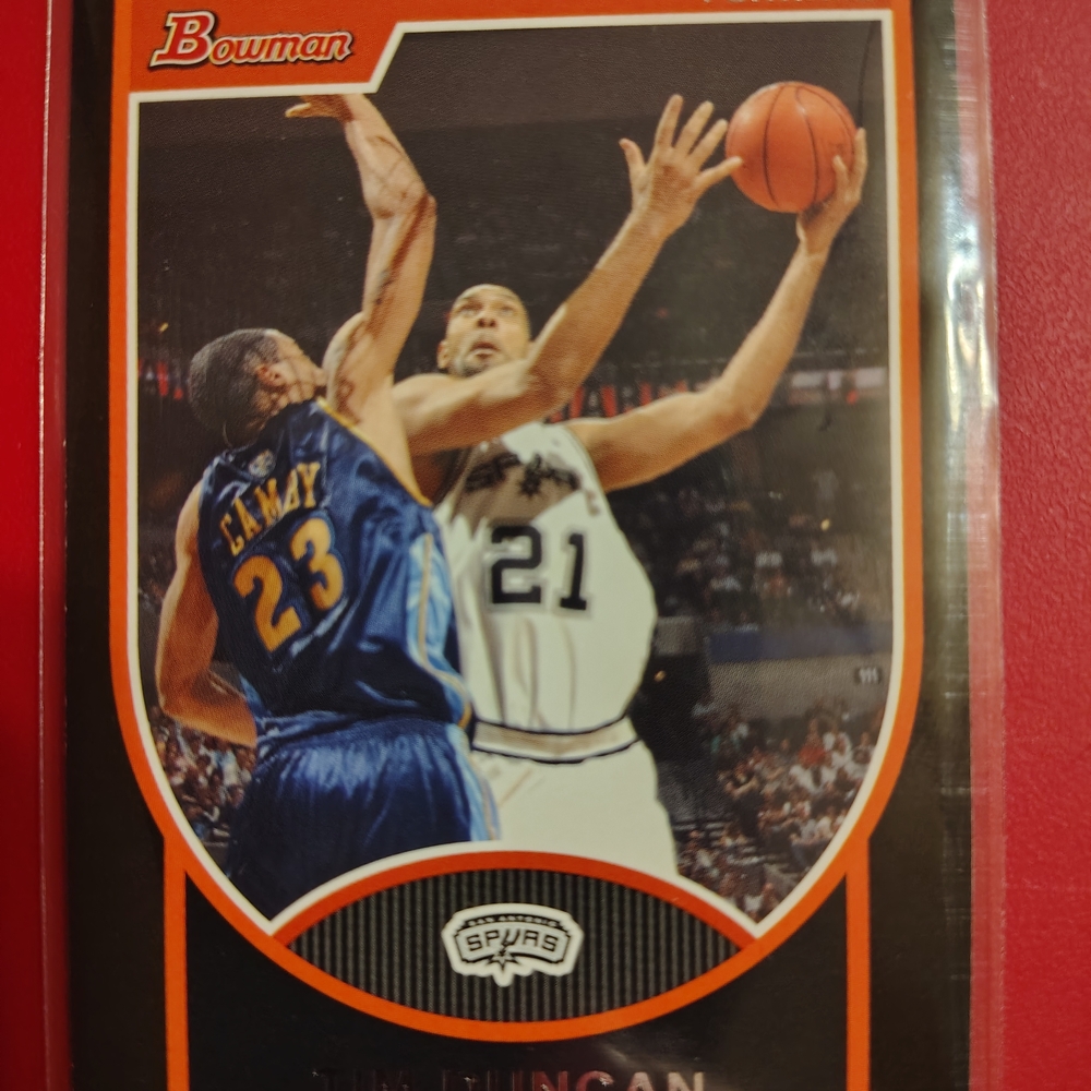 Tim Duncan 2007-08 Bowman #21 San Antonio Spurs Basketball Card